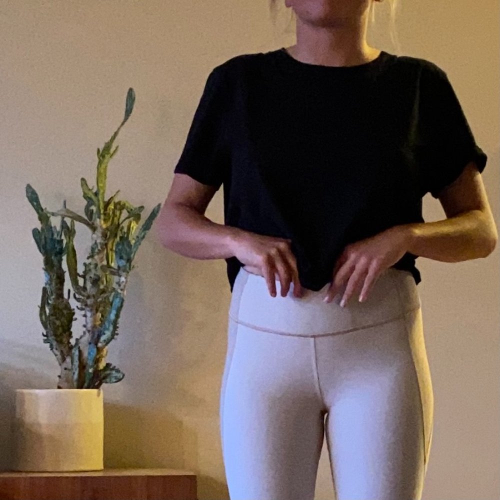 Outdoor Voices Tan/Off White Leggings
